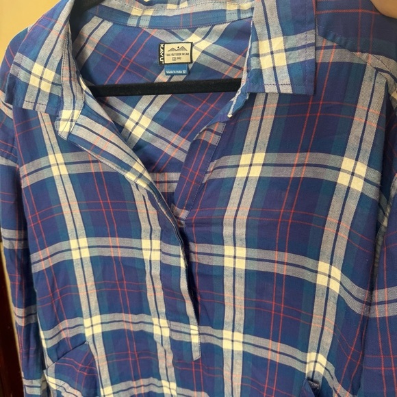 Kavu Melita Plaid Button-Up Shirt in bluebird - Picture 8 of 9